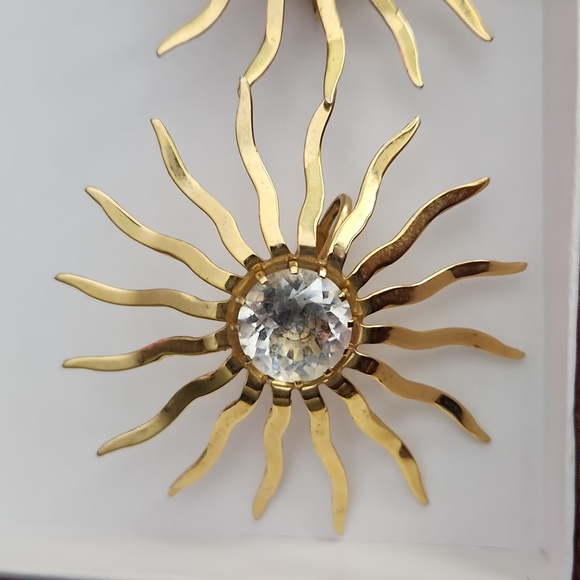 Sarah coventry vintage starburst clip on earrings, Sunburst - Picture 4 of 8